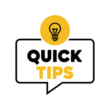 quick tips idea light bulb message bubble icon vector