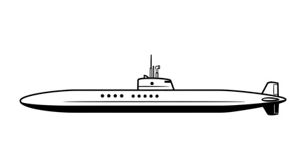 Submarine illustration, underwater vessel, military technology, naval power © AMRI