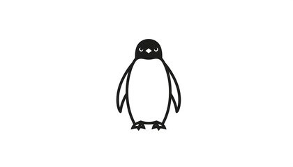 Obraz premium A simple illustration of a penguin standing alone.