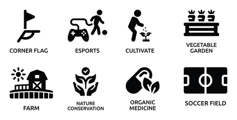 Collection of Representing Sports, Agriculture, and Health © Hasan