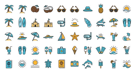 Collection of summer vacation icons. © Ami Triyatmi