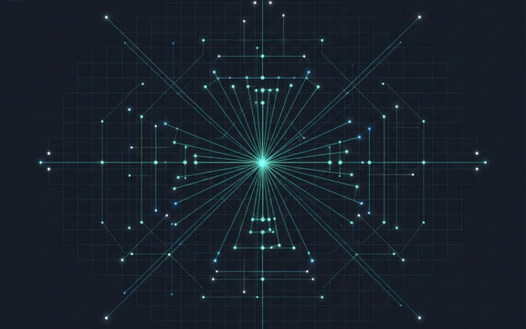 Abstract Digital Network Connection and Data Flow Visualization, Futuristic Technology Concept