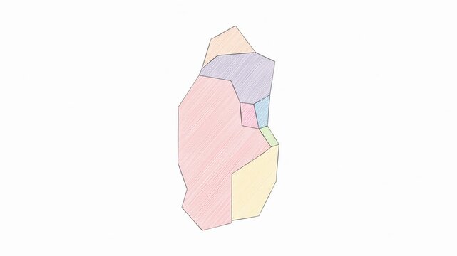 Pencil Sketch Hand-Drawn Map of Qatar - Animated Geography Motion Graphics