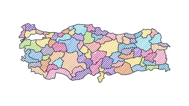 Cartoon Style Child Marker Map of Turkey - Animated Geography Motion Graphics
