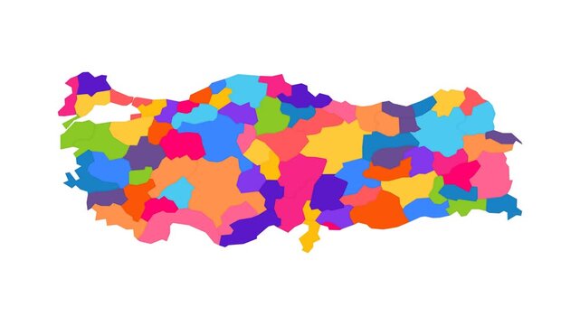 Modern Clean Flat Infographic Map of Turkey - Animated Geography Motion Graphics
