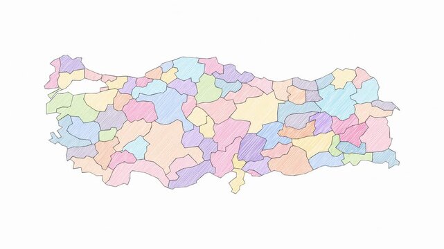 Pencil Sketch Hand-Drawn Map of Turkey - Animated Geography Motion Graphics