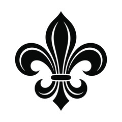 Fleur-de-Lis Icon in Silhouette Vector Style, Decorative Heraldic Symbol for Classic Ornament, Luxury, and Branding Design © Sidratul Muntaha
