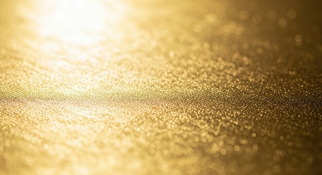 Golden Glittering Surface with Bright Light Reflection.