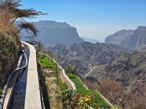  walk along falaj water system in Oman