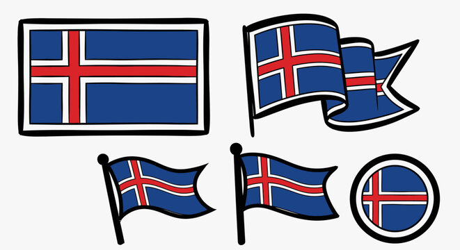 Icelandic flags in various designs.