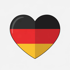 Fototapeta premium Heart Shaped German Flag Colors Icon Representing German Heritage and Pride.
