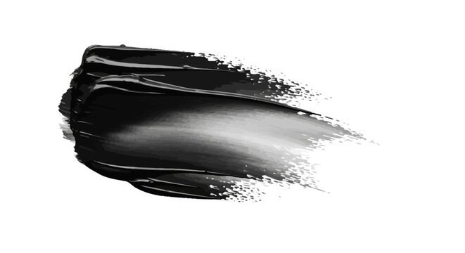 Black mascara brush stroke, makeup smear, cosmetic texture, beauty element