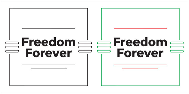 Freedom forever framed typographic badge for Independence Day pride.