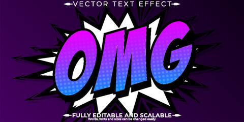 Comic book text effect, editable cartoon and boom text style © Md