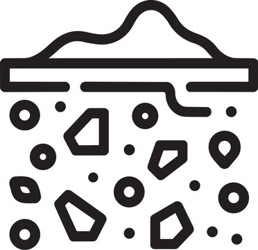 Soil cross section ground layer icon