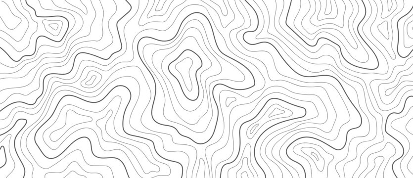Map  contour backdrop art for area, Geographic geology hiking pattern with ocean navy dark chart wide location. Radar territory topographic line and outline drawing  Depth ground mountain landscape 