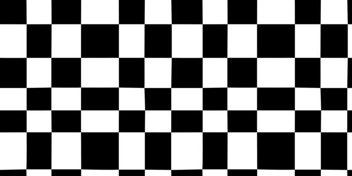 Black and white geometric mosaic seamless pattern. Abstract square patchwork background illustration. Creative irregular grid shape wallpaper print.