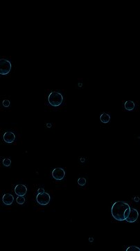 water bubbles blue flying isolated on transparent background, summer sea and ocean air drops png liquid and beverage vertical social media design element