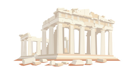 Fototapeta premium Ancient Greek Ruins Architecture Columns.