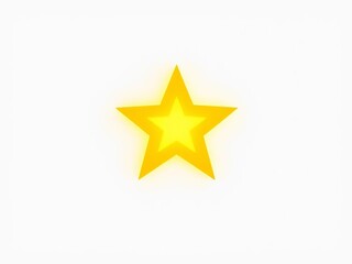 Obraz premium Yellow star icon shines bright on a clean white background, white background, ||yellow star