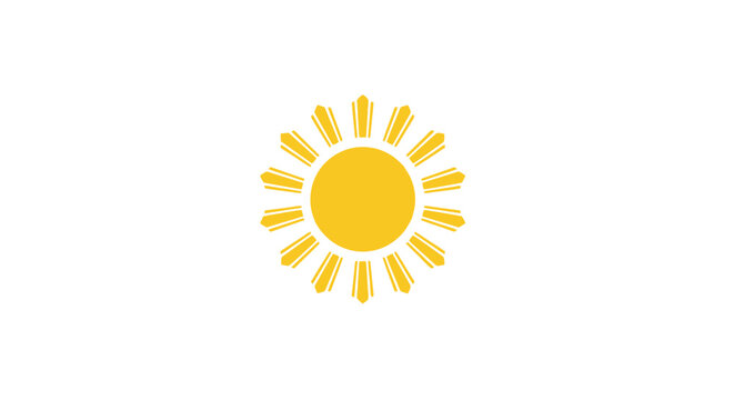 Simple Yellow Sun Icon Graphic.