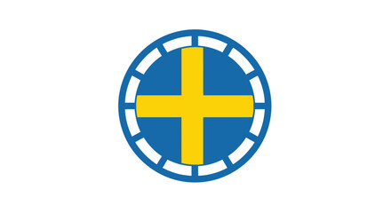Obraz premium Sweden flag symbol icon blue.