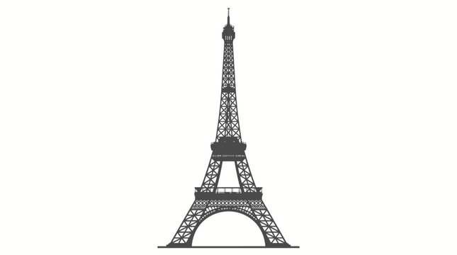 Eiffel Tower Paris France Landmark Icon.