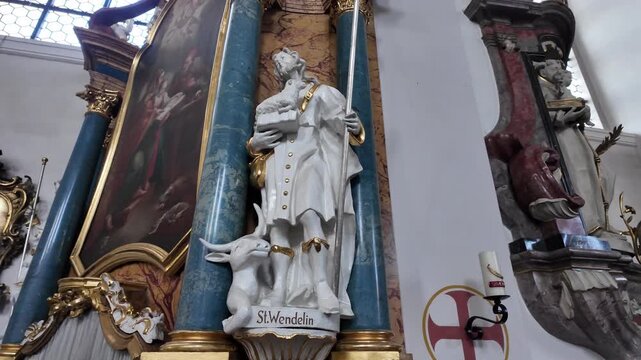 Statue Of Saint Wendelin Of Trier Patron Of Shepherds