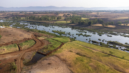Naklejka premium view of the river in the countryside