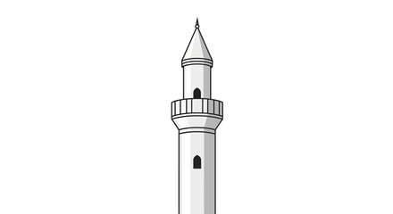 Detailed illustration of a tall tower. © Martani