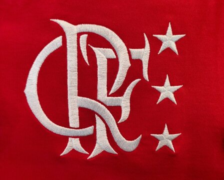 Closeup view of the Clube de Regatas do Flamengo, a Brazilian multi-sports club based in Rio de Janeiro, in the neighborhood of G&aacute;vea.