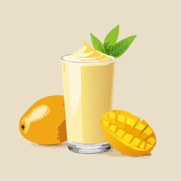 Erfrischender Mango Lassi sommerlich serviert
