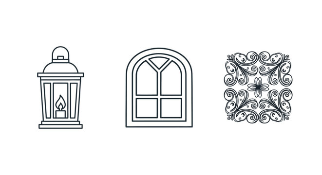 Lantern window and decorative tile.