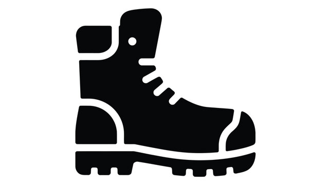 Steel toe boots icon industrial safety footwear symbol vector illustration for construction worker protection and workplace safety themes