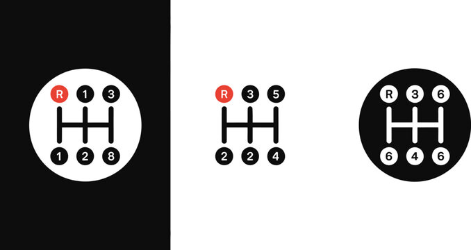 Transmission manual gearbox vector icon car gear symbol transmission car icon for automotive engineering and vehicle control design