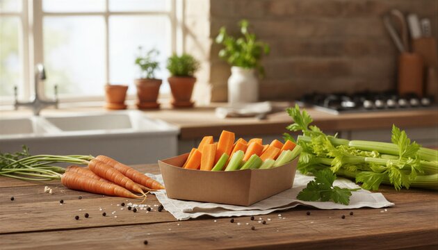 Organic carrot and celery sticks