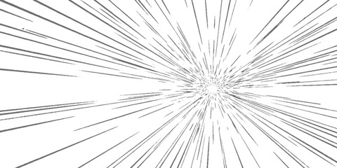 Fototapeta premium Explosive grayscale burst with dynamic radial lines, comic-style energy impact, high contrast, dramatic motion effect vector illustration.