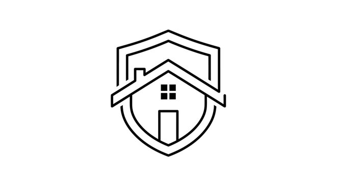 House Shield Icon Protection Home.