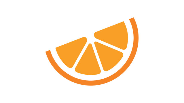 Orange Slice Icon Flat Style Vector Illustration