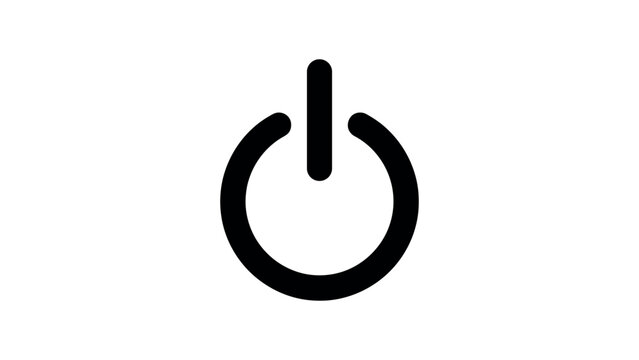 Power Button Icon Minimal Vector Illustration