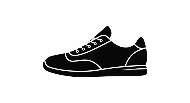 Sneaker silhouette on a white background high quality
