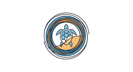 Turtle Logo Design Oceanic Symbol. © sidik