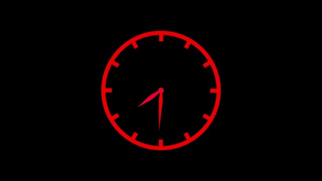  abstract  analog clock icon  animation video on black ,time watch numbers dial minute time watch numbers dial minute.