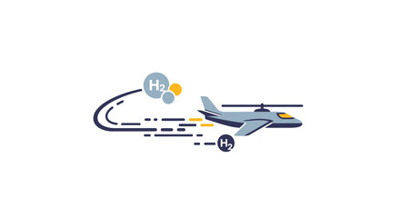 Fototapeta premium Airplane powered by hydrogen fuel cells.