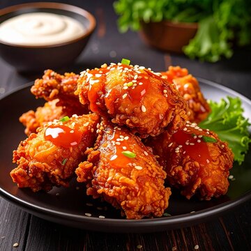 Korean Fried Chicken gl&auml;nzend