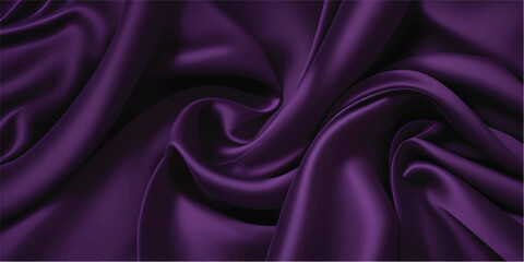 Obraz premium Smooth purple and pink silk satin fabric creates a luxury textile backdrop with soft shiny waves and elegant violet drapery curves for a high-end material texture