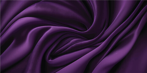 Fototapeta premium Smooth purple and pink silk satin fabric creates a luxury textile background with soft shiny waves of violet drapery and elegant curves for a romantic cloth texture backdrop