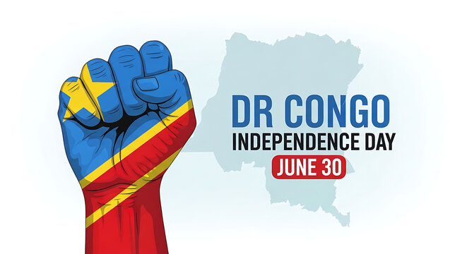 Dr congo liberation day fist with flag