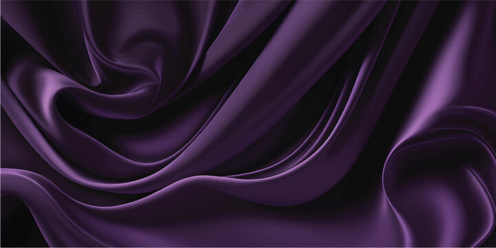 Luxurious purple and pink silk fabric background with smooth satin textures and elegant flowing waves of shiny violet textile drapery creates a soft and light luxury material backdrop design