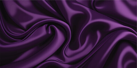Obraz premium Elegant purple and violet silk fabric texture features smooth satin waves and shiny luxury drapery for a soft decorative backdrop